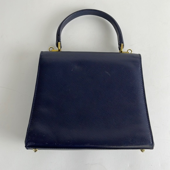 Vintage SISO Made in Italy Handbag Navy Blue - Picture 4 of 16